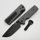 Chaves Knives N.T.A.K w/ Charcoal Grey G-10 Handles & Black Drop Point Elmax - Blue Label