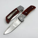 Pro-Tech ATCF Gray Aluminum Handles w/ Jigged Bone Inlays & Mosaic Button w/ Hand Ground Blade 2025 ATCF Custom 003