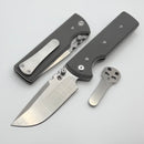 Chaves Knives N.T.A.K w/ Charcoal Grey G-10 Handles & Satin Drop Point Elmax - Blue Label