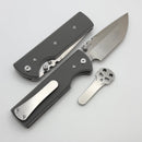Chaves Knives N.T.A.K w/ Charcoal Grey G-10 Handles & Satin Tanto Elmax - Blue Label