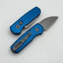 Pro-Tech Runt 5 w/ Blue Handle & Stonewash MagnaCut R5301-Blue