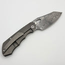 Custom Knife Factory & Rotten Design EVO 1.1 Custom One Off Engraved Titanium Handles w/ Damasteel