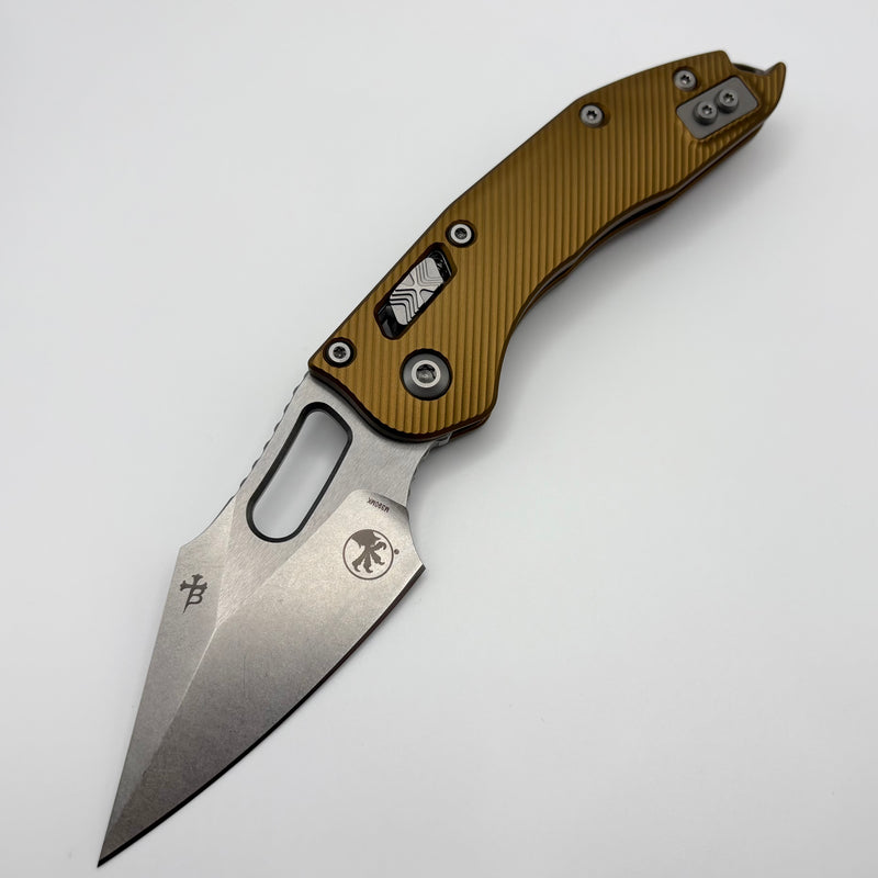 Pre-Owned Microtech Knives Manual Stitch RAM LOK Fluted Tan Aluminum Stonewash Standard & M390MK 169RL-10FLTA