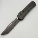 Pre-Owned Microtech Glykon Apocalyptic Natural Clear Standard Tanto Partial Serrated 185-11APNC