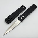 Pro-Tech Godfather Black Handle w/ Mother of Pearl Button & Satin 154-CM Blade 921-MOP