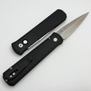 Pro-Tech Godfather Black Handle w/ Mother of Pearl Button & Satin 154-CM Blade 921-MOP