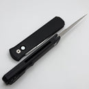 Pro-Tech Godfather Black Handle w/ Mother of Pearl Button & Satin 154-CM Blade 921-MOP
