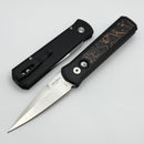 Pro-Tech Godson Black Aluminum Handles w/ Copper Carbon Fiber Inlay & Satin 20CV 7210 Livewire 20CV
