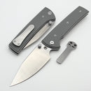 Chaves Knives Scapegoat 229 w/ Charcoal Grey G-10 Handles & Satin Spear Point Elmax - Blue Label