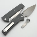 Chaves Knives Scapegoat 229 w/ Charcoal Grey G-10 Handles & Satin Spear Point Elmax - Blue Label