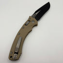 Pre-Owned Microtech Amphibian RAM LOK Tan Fluted G-10 & Black M390MK 137RL-1FLGTTA