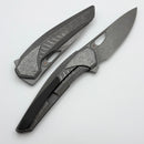 Poikilo Blade VK-Zame Shark S3 Dark Stonewash Titanium Integral Handle w/ Crystal Ti Inlays & Dark Stonewash M398