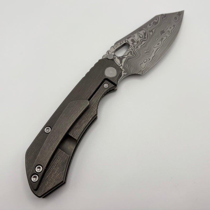 Pre-Owned Custom Knife Factory Rotten Design Evo 4.0 Damasteel w/ Tumbled Handles