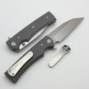 Chaves Knives Sangre Street Flipper w/ Charcoal Grey G-10 Handles & Satin Wharncliffe Elmax - Blue Label