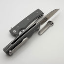 Chaves Knives Sangre Street Flipper w/ Charcoal Grey G-10 Handles & Satin Wharncliffe Elmax - Blue Label