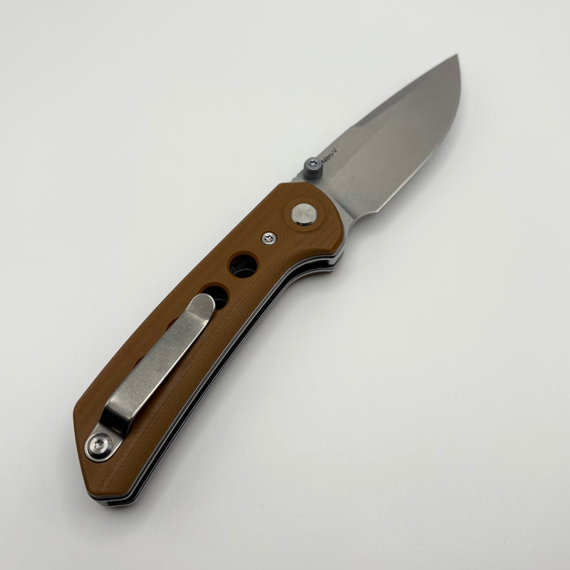 Pre-Owned Reate Knives PL-XF Tan G-10 Handles & Stonewash Nitro-V