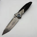 Pre-Owned Microtech Knives Socom Bravo T/E Bead Blast Standard w/ Blue Ti Pivot Collars & Carbon Fiber Scales 261-7CFTI