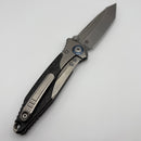 Pre-Owned Microtech Knives Socom Bravo T/E Bead Blast Standard w/ Blue Ti Pivot Collars & Carbon Fiber Scales 261-7CFTI