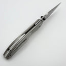 Poikilo Blade Christensen Knifeworks Casque Titanium Handles w/ White Ti Inlays & Pearlescent M398