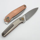 Reate Knives VK-Fux Copper/Titanium Handles w/ Bronze Accents & Frosted Satin Elmax