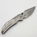 Poikilo Blade Christensen Knifeworks Casque Titanium Handles w/ 3 Piece White Ti Inlays & Pearlescent M398