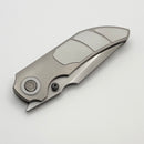 Poikilo Blade Christensen Knifeworks Casque Titanium Handles w/ 3 Piece White Ti Inlays & Pearlescent M398