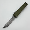 Microtech Ultratech ZBP Tanto Apocalyptic Full Serrated w/ OD Green Handle 1123-12APOD