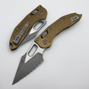 Microtech Knives Manual Stitch RAM LOK Tan Aluminum Handle & Apocalyptic Full Serrated M390MK 169RL-12APFRTA