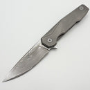 Uldanov Custom Knives R1 w/ Milled Titanium Handles & Damascus