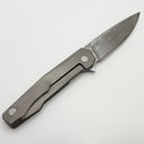 Uldanov Custom Knives R1 w/ Milled Titanium Handles & Damascus