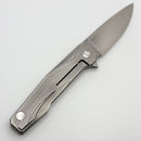 Uldanov Custom Knives R1 w/ Milled Titanium Handles & Hand Satin S125VN