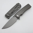 Chaves Knives Street Liberation Flipper w/ Titanium Integral Handle & Stonewash Drop Point M390