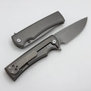 Chaves Knives Street Liberation Flipper w/ Titanium Integral Handle & Stonewash Drop Point M390