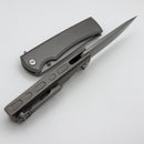 Chaves Knives Street Liberation Flipper w/ Titanium Integral Handle & Stonewash Drop Point M390