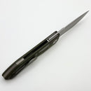 Uldanov Custom Knives Sierra L Green Carbon Fiber Handles w/ Ti Inlays & MagnaCut