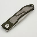 Uldanov Custom Knives Sierra L Green Carbon Fiber Handles w/ Ti Inlays & MagnaCut