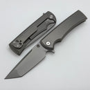 Chaves Knives Street Liberation Flipper w/ Titanium Integral Handle & Stonewash Tanto M390