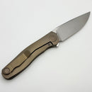 Uldanov Custom Knives R2 w/ Milled Titanium Bronzed Handles & MagnaCut