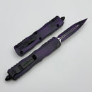 Microtech Dirac Black/Purple Hex Camo Handle D/E Signature Series 225-1BKPUHXCS
