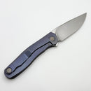 Uldanov Custom Knives R2 w/ Milled Titanium Blurple Handles & MagnaCut