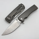 Chaves Knives Street Liberation Flipper w/ Titanium Integral Handle & Belt Finish Drop Point M390