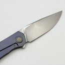 Uldanov Custom Knives R2 w/ Milled Titanium Blurple Handles & MagnaCut