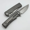 Chaves Knives Street Liberation Flipper w/ Titanium Integral Handle & Belt Finish Drop Point M390