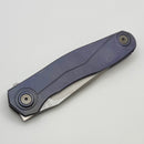 Uldanov Custom Knives R2 w/ Milled Titanium Blurple Handles & MagnaCut