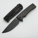 Chaves Knives Street Liberation Flipper Gray PVD w/ Titanium Integral Handle & Drop Point M390