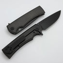 Chaves Knives Street Liberation Flipper Gray PVD w/ Titanium Integral Handle & Drop Point M390