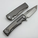 Chaves Knives Street Liberation Flipper w/ Titanium Integral Handle & Belt Finish Tanto M390