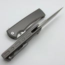 Chaves Knives Street Liberation Flipper w/ Titanium Integral Handle & Belt Finish Tanto M390