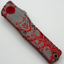 Microtech Knives Combat Troodon Gen III Apocalyptic Single Edge w/ Red Handle 1143-10APRD (In House Modified)