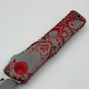 Microtech Knives Combat Troodon Gen III Apocalyptic Single Edge w/ Red Handle 1143-10APRD (In House Modified)